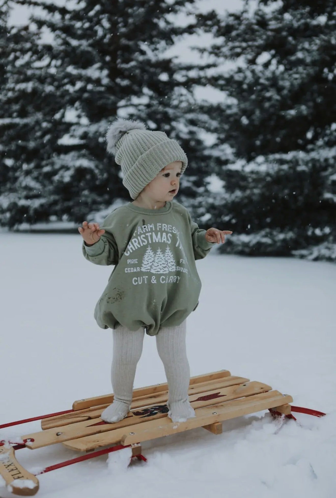 Farm Fresh Christmas Trees Sweatshirt Romper