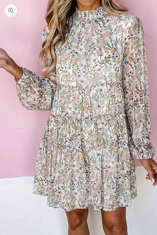 White Floral Dress RGK RTS