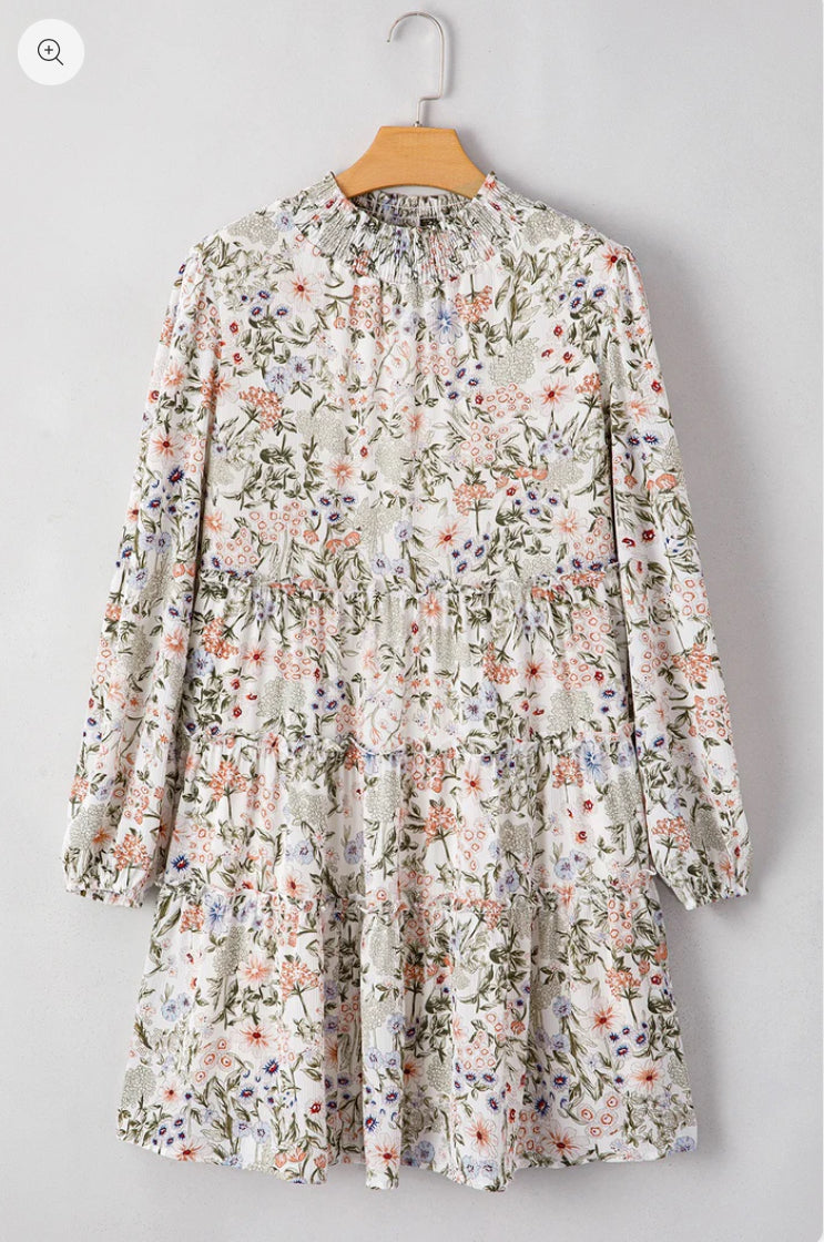 White Floral Dress RGK RTS