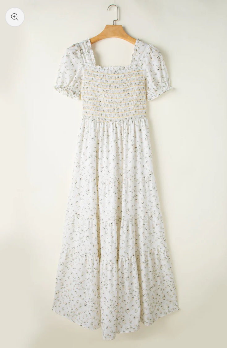 White Floral Maxi Dress RGK RTS