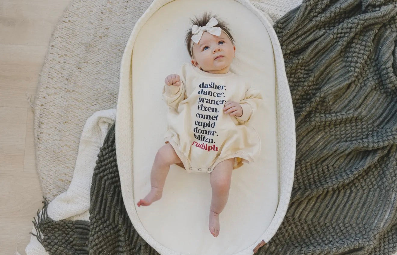 Reindeer Names Sweatshirt Romper