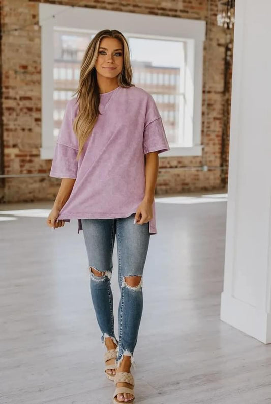 Macy Exposed Seam Oversized Tee RTS