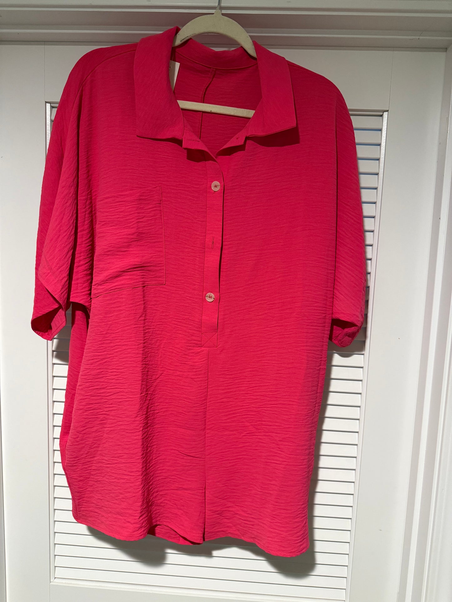 Pink Button-Up Romper