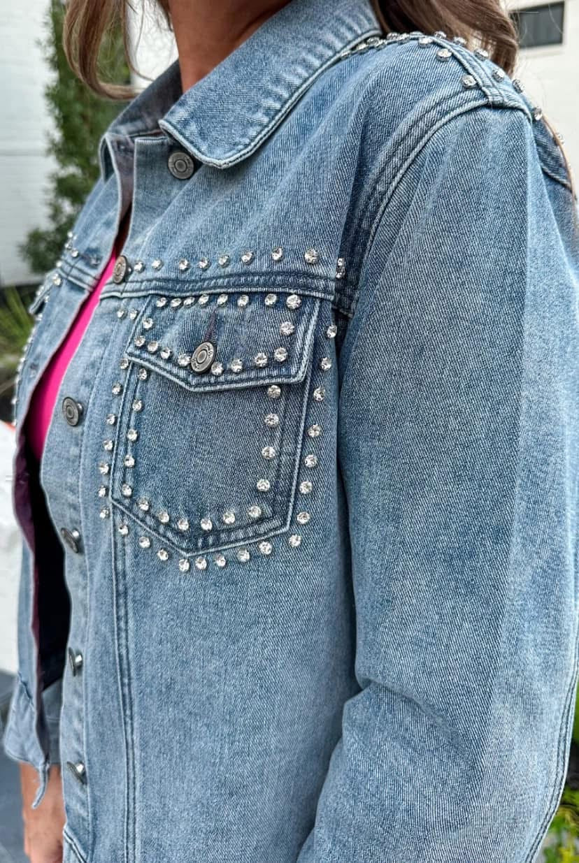 Stevie Rhinestone Denim Jacket RGK RTS