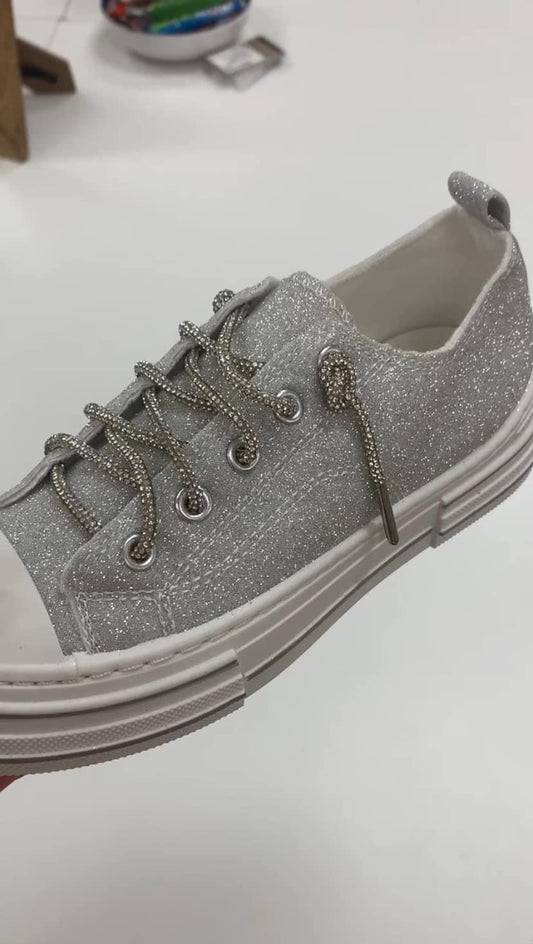 Aman Silver Sparkle Shoes RGK RTS