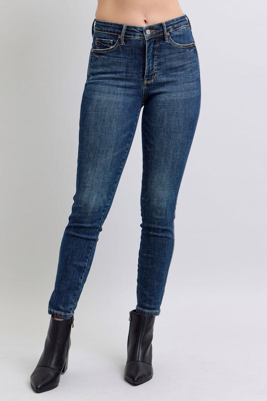 Judy Blue Mid-Rise Tummy Control Vintage Wash Skinny