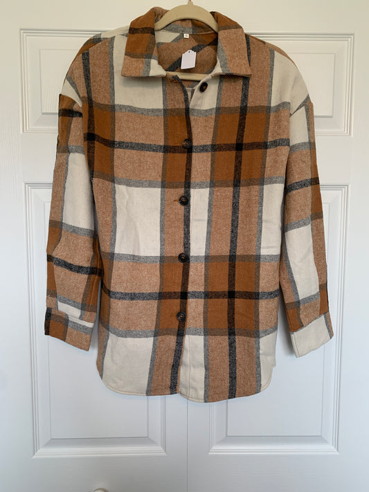 Brown Plaid Shacket RGK RTS