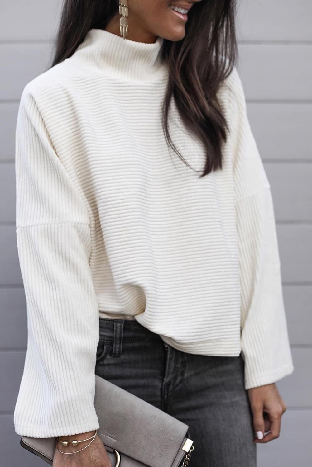 Textured White Collared Sweatshirt RGK RTS