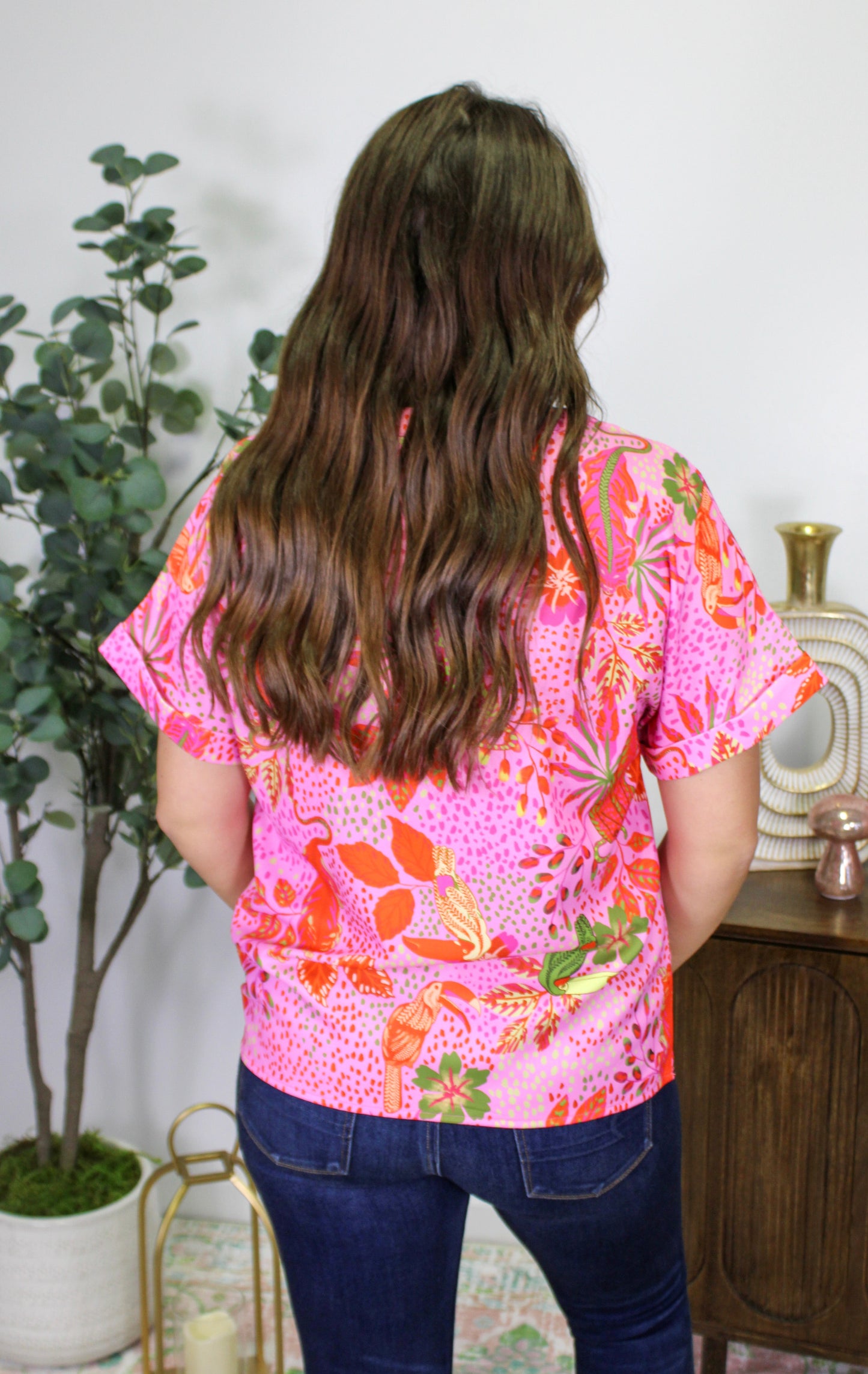 Pink Leopard Blouse RTS