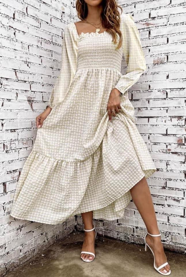 Khaki Gingham Maxi RGK RTS