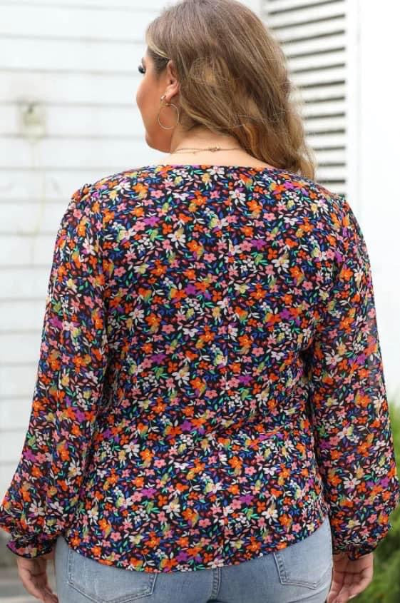 PLUS SIZE Floral Blouse RGK RTS