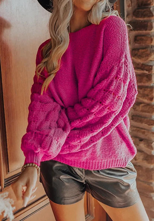 Rose Bubble Sleeve Sweater RGK RTS