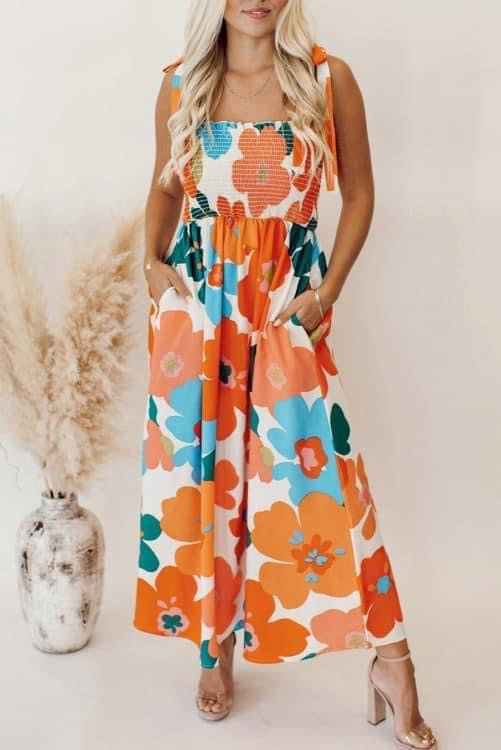 Orange Floral Dress RGK RTS