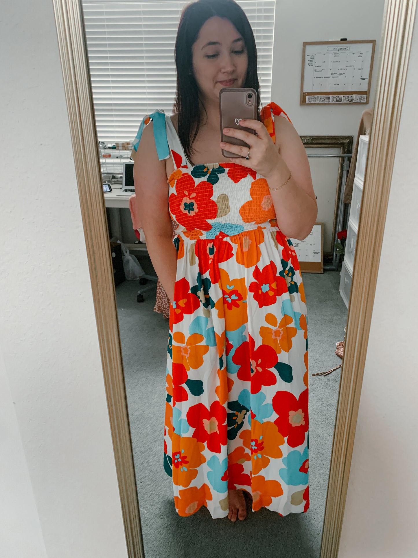 Orange Floral Dress RGK RTS