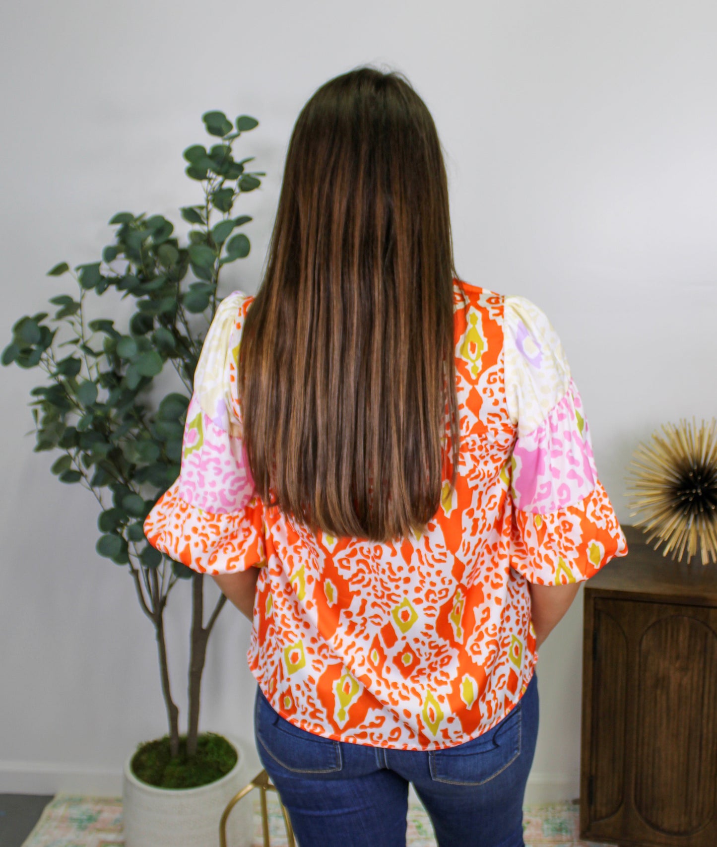 Orange Leopard Blouse RTS